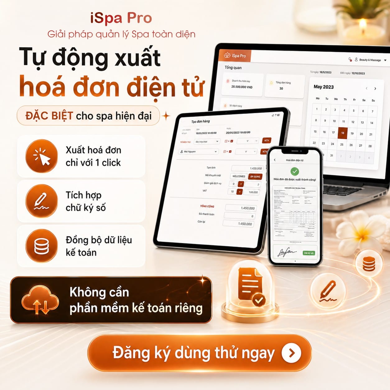 Xuất hoá đơn từ iSpa Pro